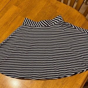 Striped Navy and White Women's Skirt—size small